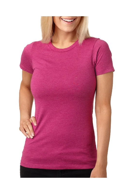 grey v-neck t-shirts versatile -Next Level Womens CVC Jersey Short Sleeve Crewneck T-Shirt - Raspberry Pink - Closeout