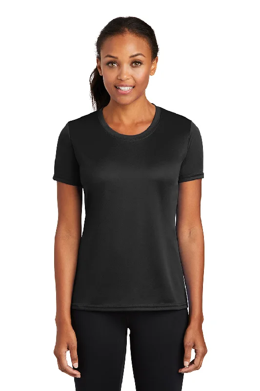 green v-neck t-shirts fresh -Port & Company Womens Dry Zone Performance Moisture Wicking Short Sleeve Crewneck T-Shirt - Jet Black