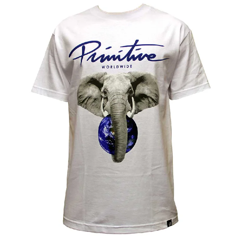 blue v-neck t-shirts cool -Primitive Apparel Safari T-Shirt White