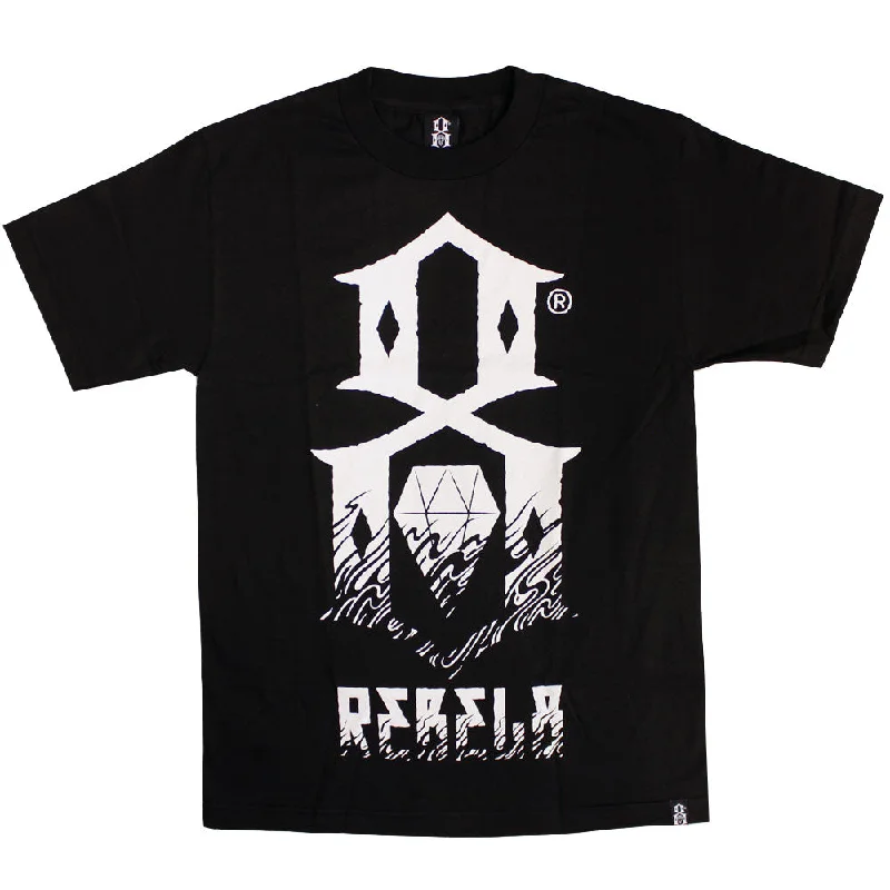 custom logo t-shirts business -Rebel8 Up in flames T-shirt black