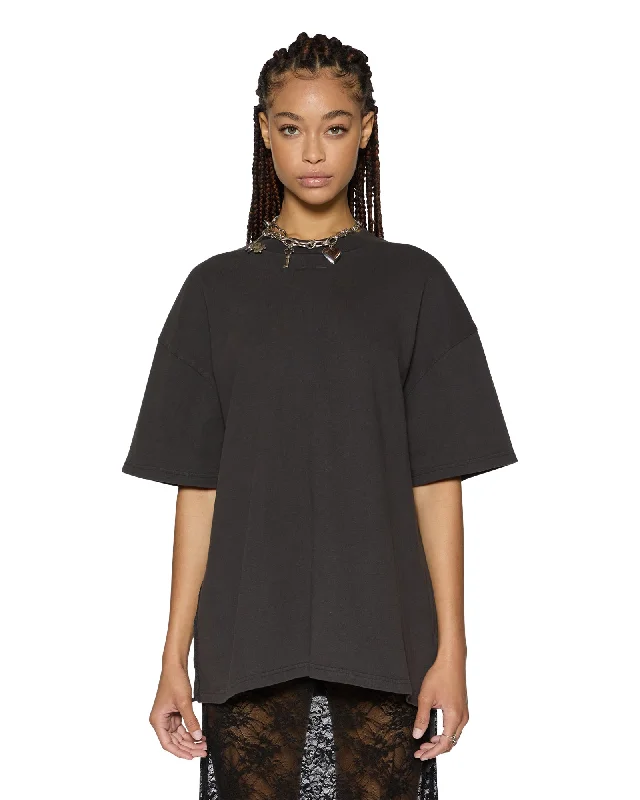 green oversized t-shirts relaxed -SOTT BOYFRIEND TEE BLACK