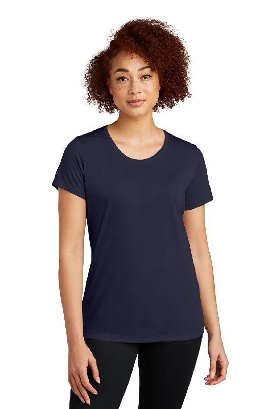 tie-dye crew neck t-shirts artsy -Sport-Tek Womens Competitor Moisture Wicking Short Sleeve Scoop Neck T-Shirt - True Navy Blue