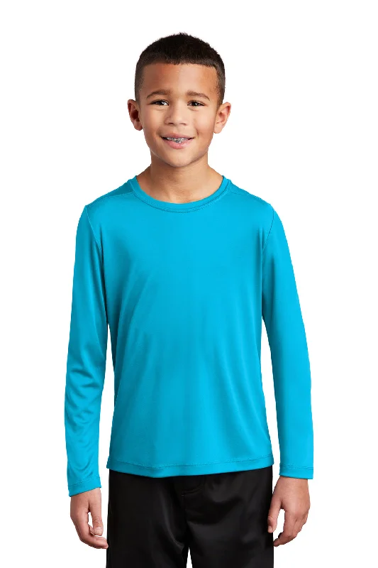 Sport-Tek Youth Moisture Wicking Long Sleeve Crewneck T-Shirt - Sapphire Blue