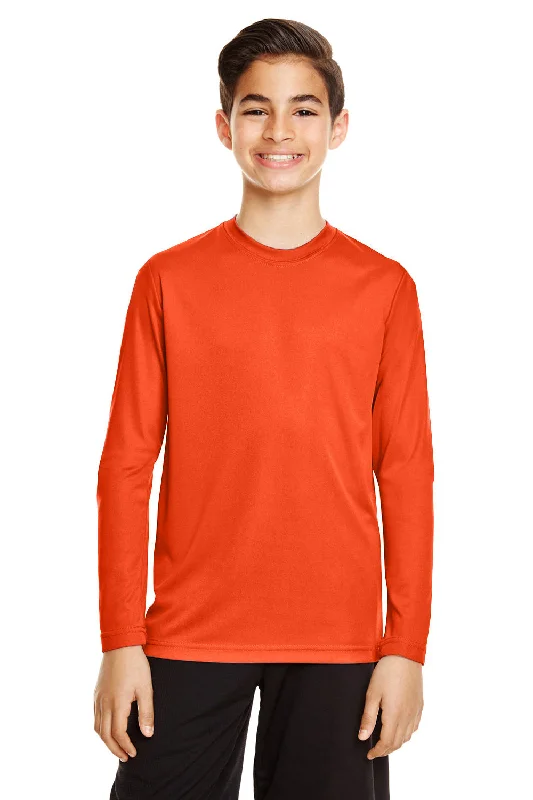 Team 365 Youth Zone Performance Moisture Wicking Long Sleeve Crewneck T-Shirt - Orange