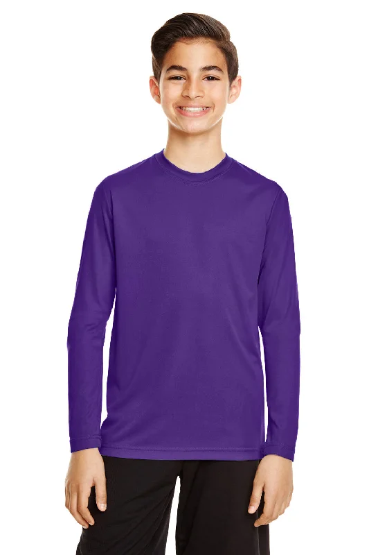 Team 365 Youth Zone Performance Moisture Wicking Long Sleeve Crewneck T-Shirt - Purple