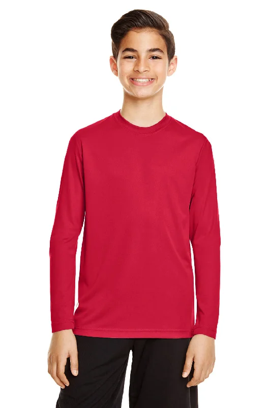 Team 365 Youth Zone Performance Moisture Wicking Long Sleeve Crewneck T-Shirt - Red