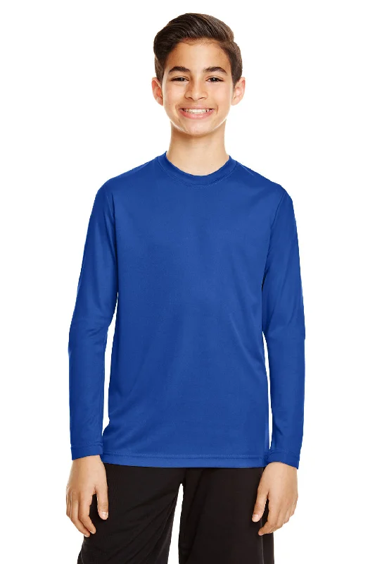 Team 365 Youth Zone Performance Moisture Wicking Long Sleeve Crewneck T-Shirt - Royal Blue