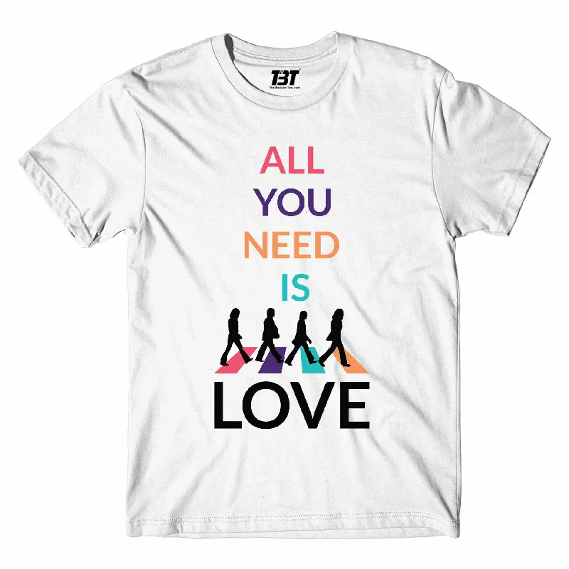 blue v-neck t-shirts cool -The Beatles T shirt - All You Need Is Love