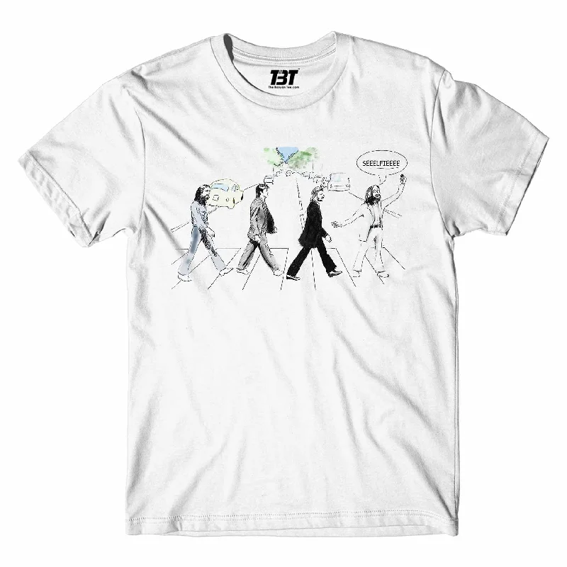 black oversized t-shirts street -The Beatles T shirt - The Selfie Road