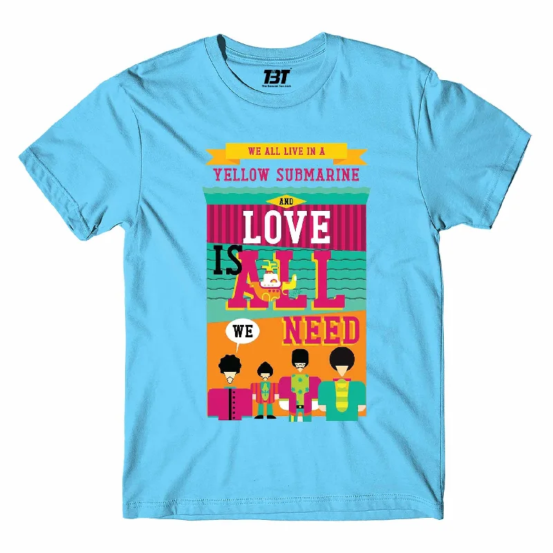 green crew neck t-shirts fresh -The Beatles T shirt - We All Live In A Yellow Submarine