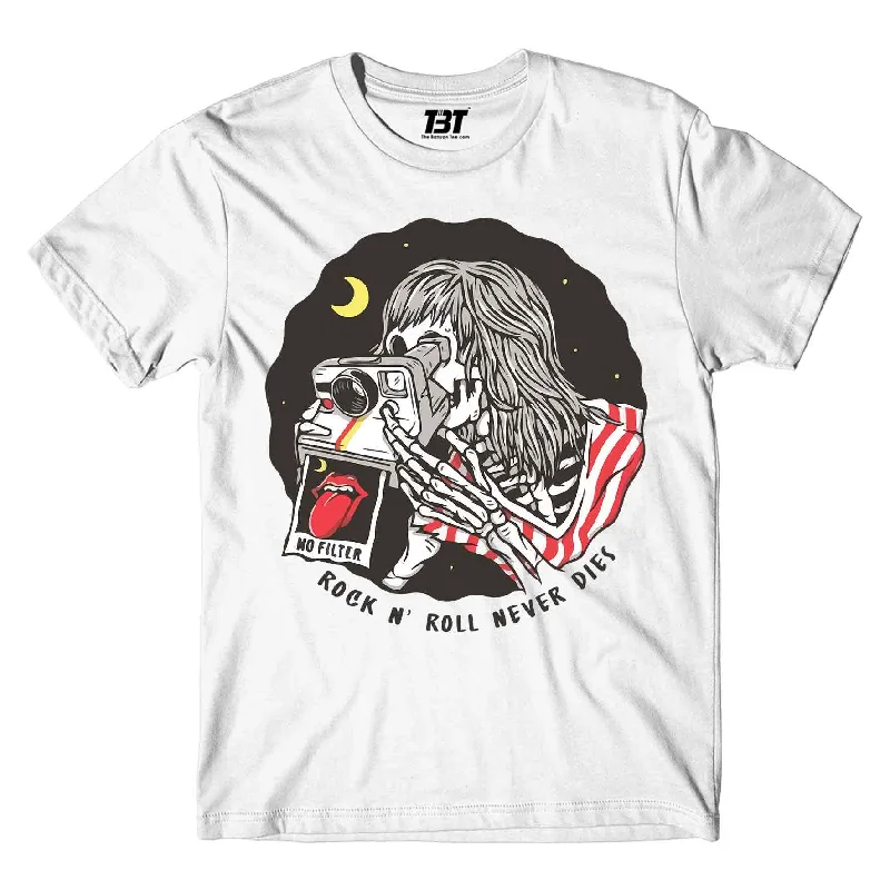 white slim fit t-shirts modern -The Rolling Stones T shirt - Rock 'N Roll Never Dies