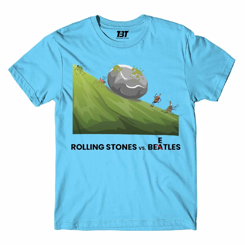 red oversized t-shirts casual -The Rolling Stones T shirt - Rolling Stones Vs. Beetles