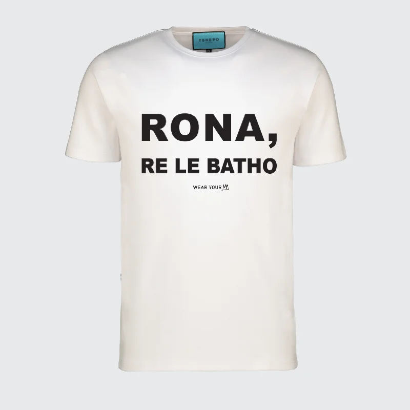 red oversized t-shirts casual -TSHEPO, RONA, RE LE BATHO T-SHIRT, WHITE