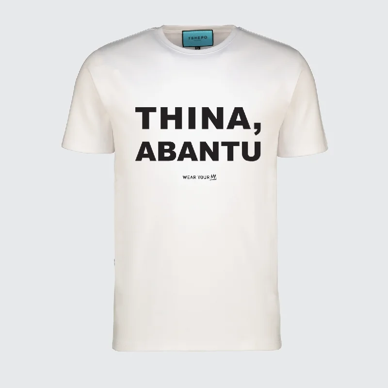 blue oversized t-shirts loose -TSHEPO, THINA,  ABANTU T-SHIRT, WHITE