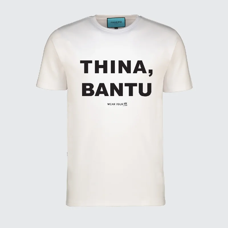 green graphic t-shirts earthy -TSHEPO, THINA, BANTU T-SHIRT, WHITE