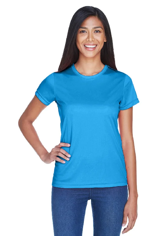 green slim fit t-shirts sleek -UltraClub Womens Cool & Dry Performance Moisture Wicking Short Sleeve Crewneck T-Shirt - Sapphire Blue