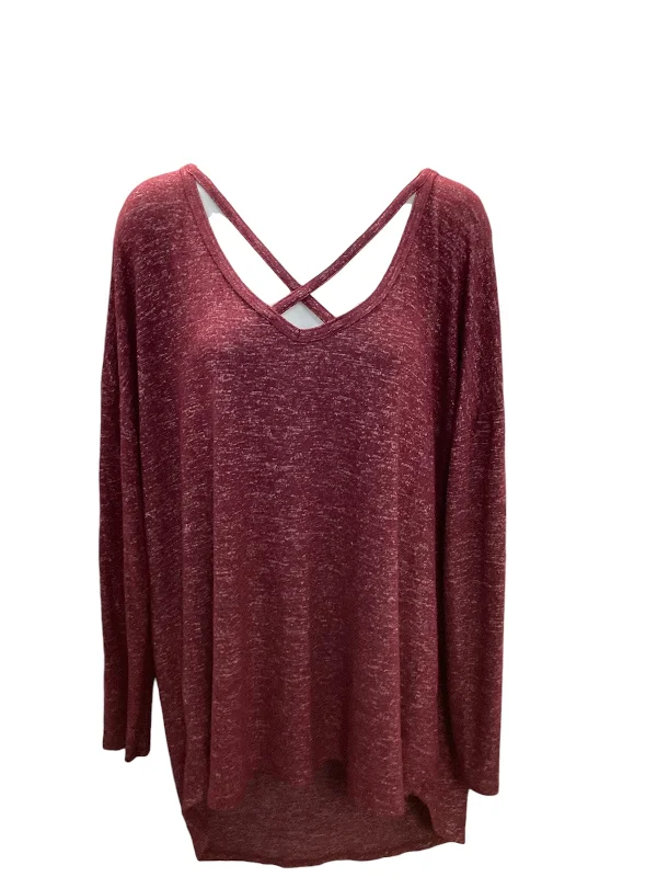 pink pullover sweater -pullover sweater for casual vibes -A New Day Women's Maroon Knit 2X