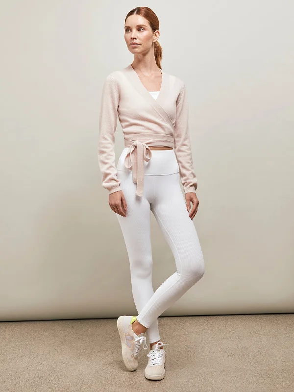 pullover sweater with twist hem -pullover sweater for stylish days -Cashmere Wrap Sweater - Rosewater