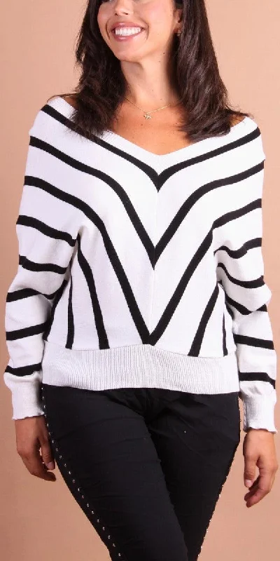 pullover sweater for trendy layering -golden wool pullover sweater -Chevron Batwing Sweater