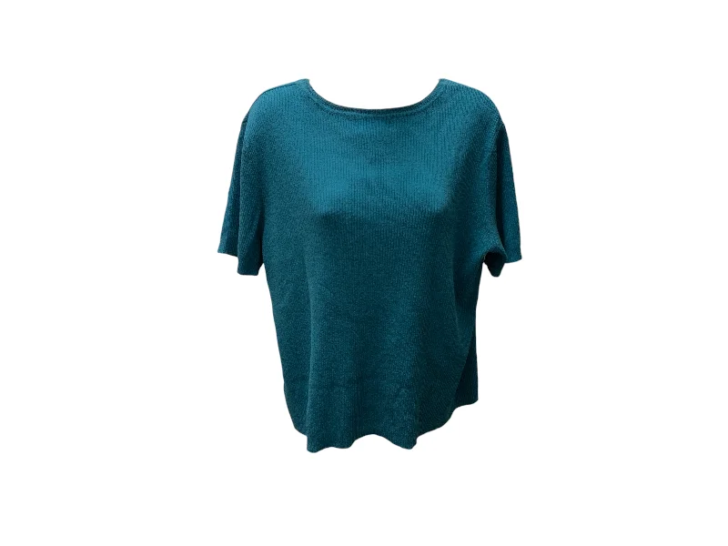 pullover sweater for casual elegance -pullover sweater with side hem -Covington Women's Sweater Turquoise XL