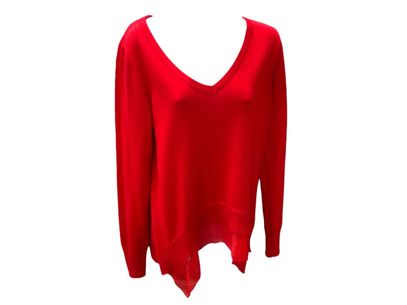 pullover sweater for casual vibes -pullover sweater with loose front -FYLO Women's Sweater Red