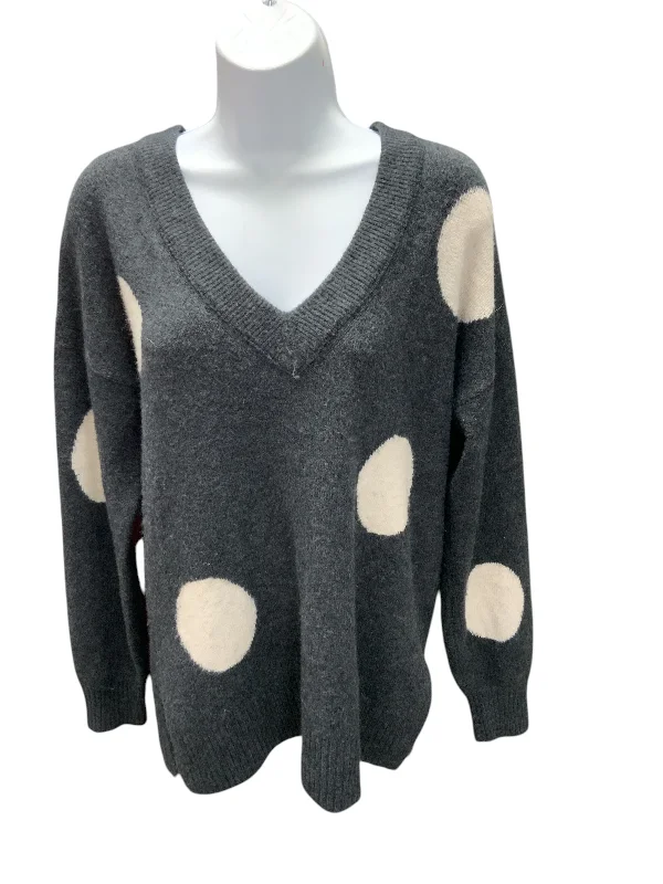 orchid knit pullover sweater -pullover sweater for relaxed wear -Madewell Women's Dot Sweater Gray S