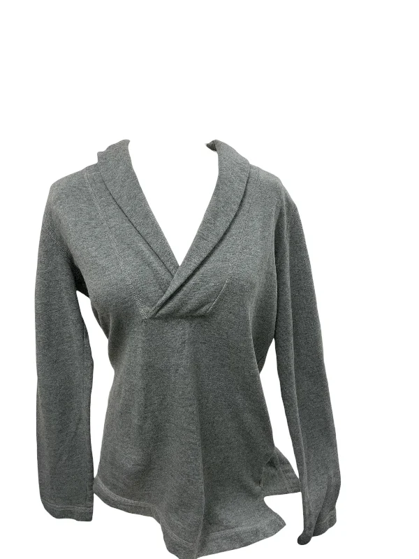 pullover sweater for work -pullover sweater with loose cuffs -Merona Women's Top Grey M