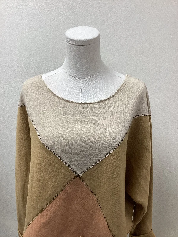 pullover sweater with loose hem -sky cotton pullover sweater -Nicole Miller Womens Sweater Brown XS