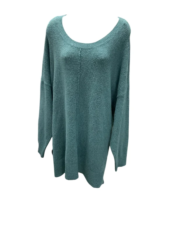 pullover sweater for trendy comfort -pullover sweater with flared cuffs -NWT ANA Women's Sweater Teal 2X