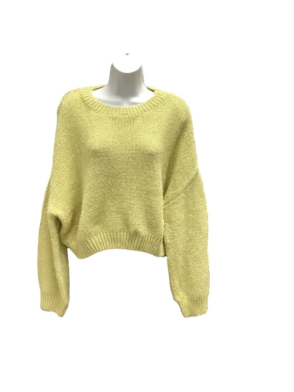 pullover sweater with ruched details -ruby cotton pullover sweater -NWT Fashionova Sweater Yellow L