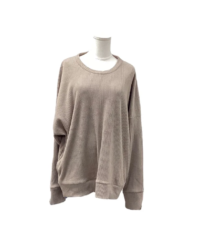 pullover sweater for fall wardrobe -pullover sweater with deep hem -NWT Jones New York Sweater Tan 3XL