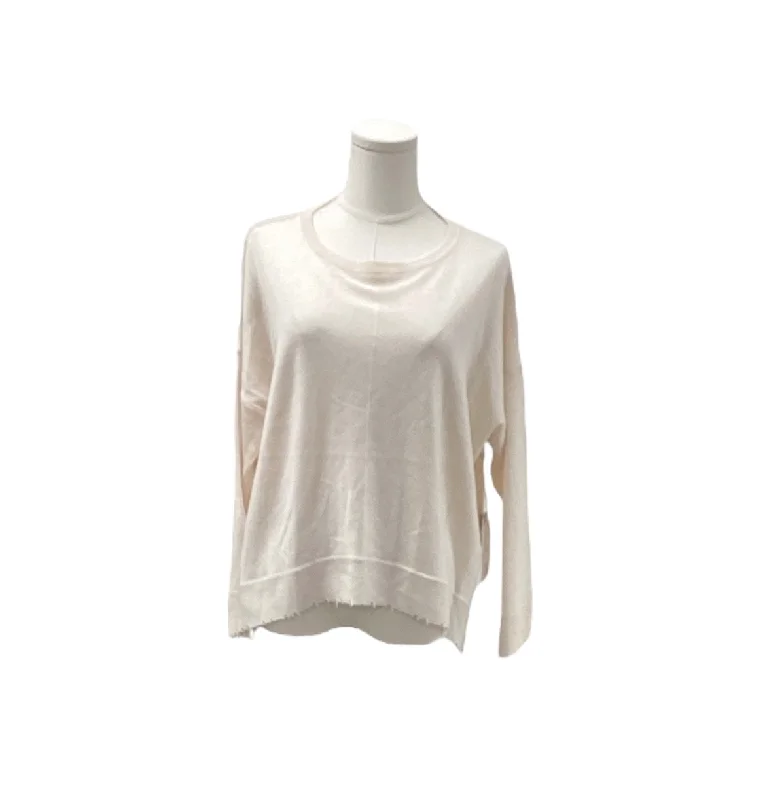 pullover sweater for trendy outfits -pullover sweater with loose hem -NWT Kerisma Women’s Cream Sweater S