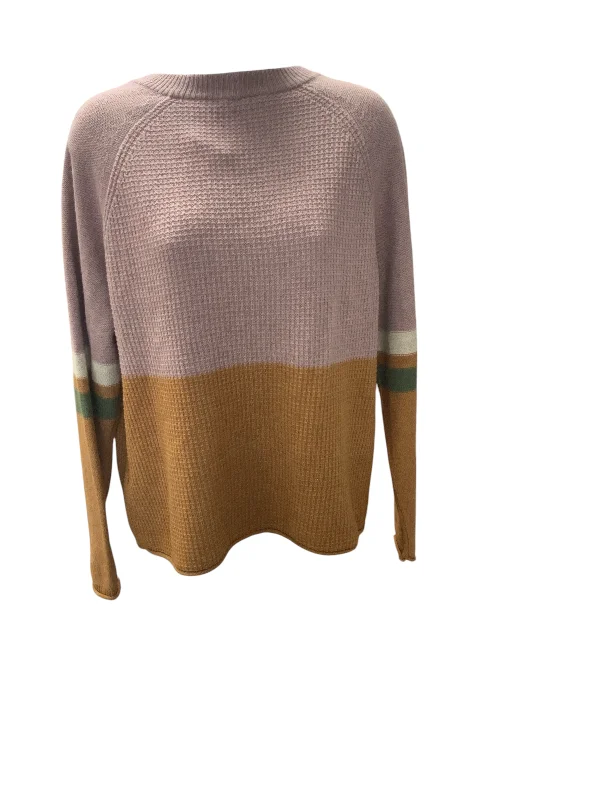 pullover sweater with high-low hem -mustard knit pullover sweater -NWT Madewell Womans Pink Multi S