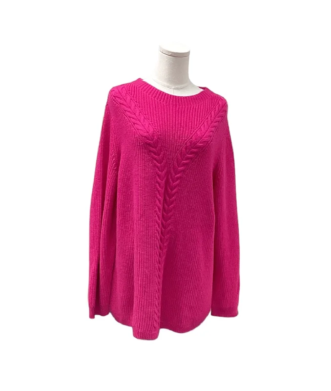 pullover sweater with side tie -ivory cotton pullover sweater -NWT Talbots Women's Sweater Fuschia 2X