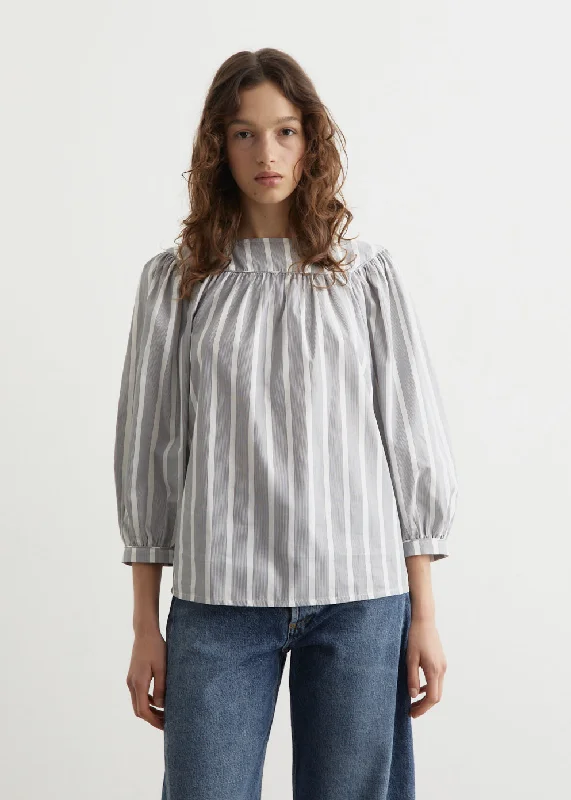 black ruffle shirts feminine -Louisa Blouse