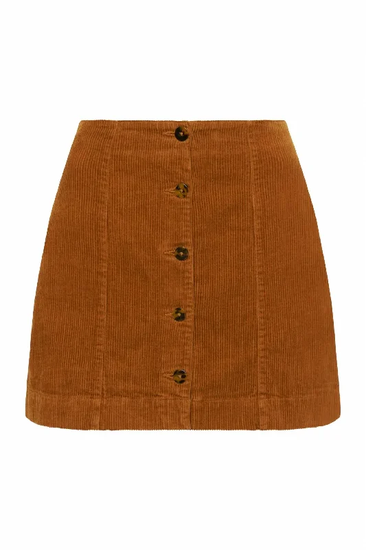 black A-line skirts timeless -Faye Corduroy Mini Skirt In Caramel