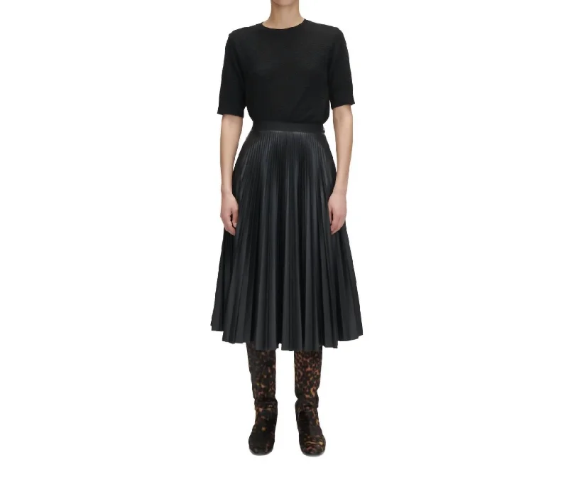 beige midi skirts elegant -Larni Skirt In Black