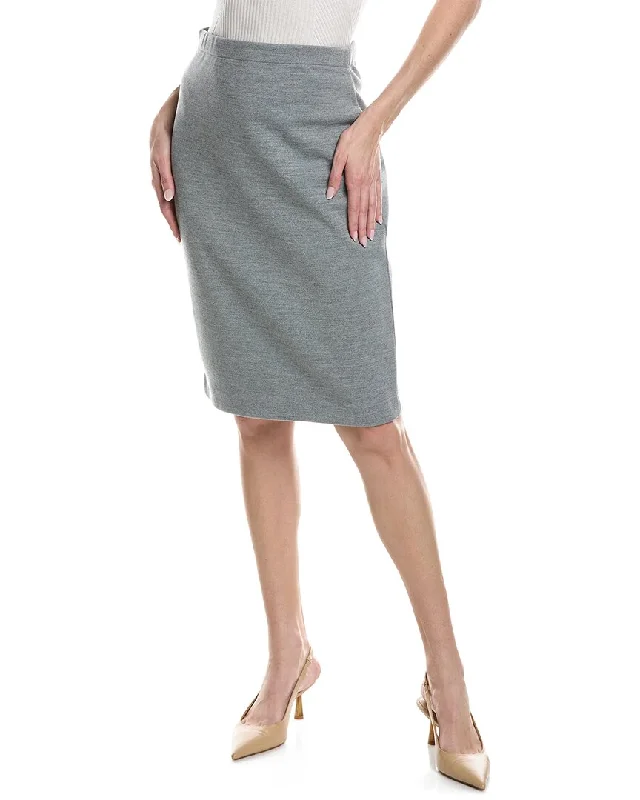 pink midi skirts stylish -St. John New Milano Wool-Blend Pencil Skirt