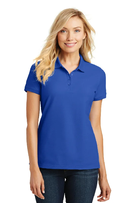 blue flannel blouses cozy -Port Authority Womens Core Classic Short Sleeve Polo Shirt - True Royal Blue