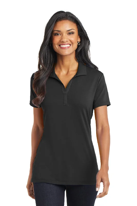 green button-down blouses smart -Port Authority Womens Cotton Touch Performance Moisture Wicking Short Sleeve Polo Shirt - Black