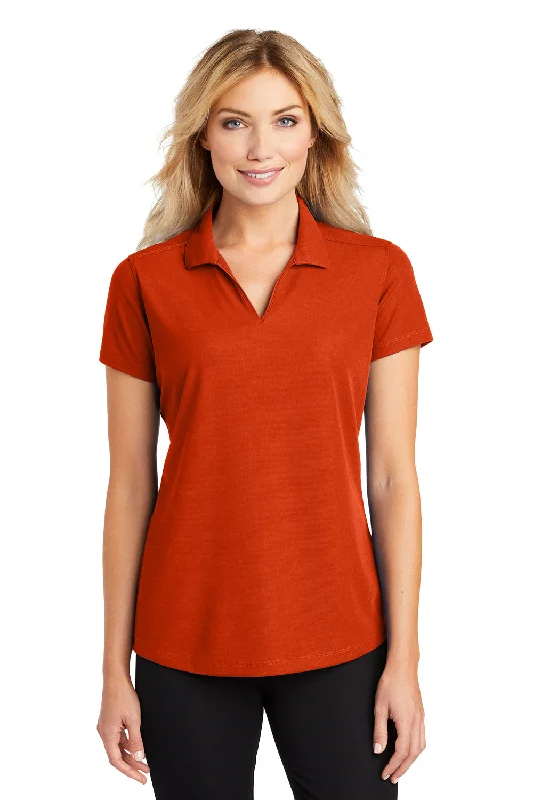 white tie-front blouses feminine -Port Authority Womens Dry Zone Moisture Wicking Short Sleeve Polo Shirt - Autumn Orange