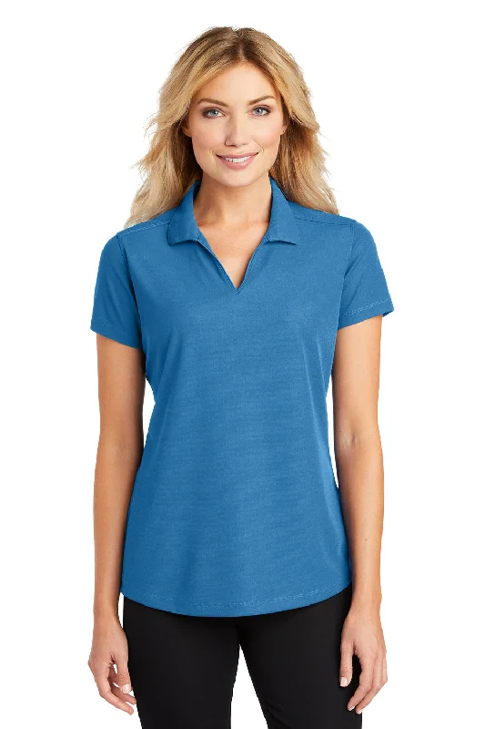 grey button-down blouses smart -Port Authority Womens Dry Zone Moisture Wicking Short Sleeve Polo Shirt - Celadon Blue