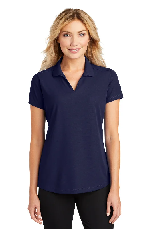 black striped shirts preppy -Port Authority Womens Dry Zone Moisture Wicking Short Sleeve Polo Shirt - True Navy Blue