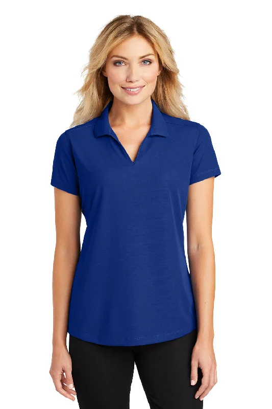 green tie-front shirts boho -Port Authority Womens Dry Zone Moisture Wicking Short Sleeve Polo Shirt - True Royal Blue