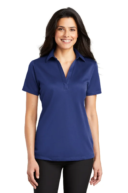 pink flannel blouses cozy -Port Authority Womens Silk Touch Performance Moisture Wicking Short Sleeve Polo Shirt - Royal Blue