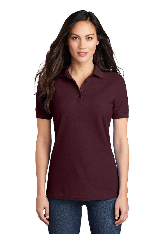 black off-shoulder blouses chic -Port & Company Womens Core Stain Resistant Short Sleeve Polo Shirt - Athletic Maroon