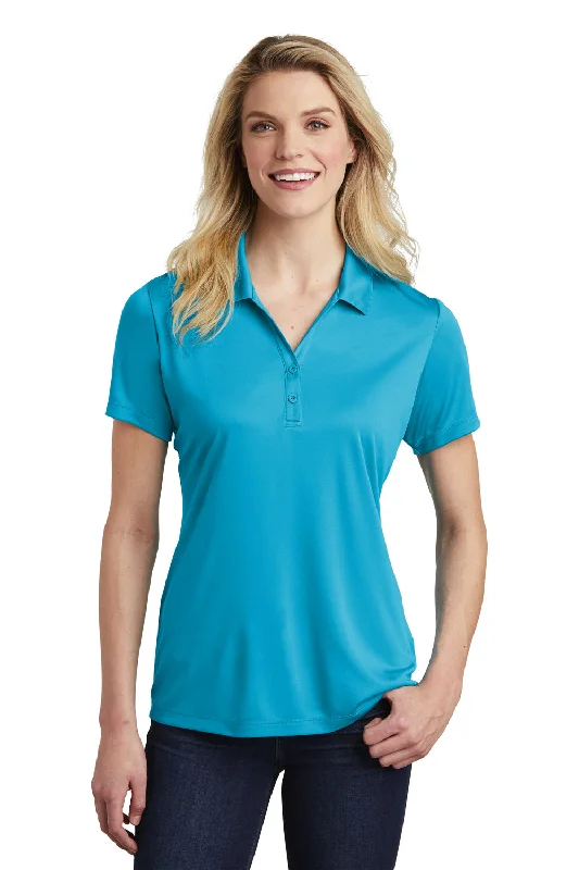 blue satin blouses luxurious -Sport-Tek Womens Competitor Moisture Wicking Short Sleeve Polo Shirt - Atomic Blue