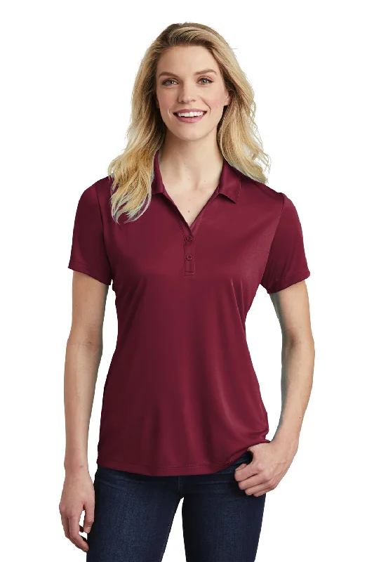 navy ruffle blouses elegant -Sport-Tek Womens Competitor Moisture Wicking Short Sleeve Polo Shirt - Maroon