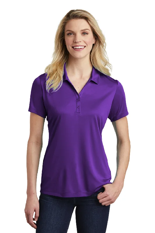 white off-shoulder blouses chic -Sport-Tek Womens Competitor Moisture Wicking Short Sleeve Polo Shirt - Purple