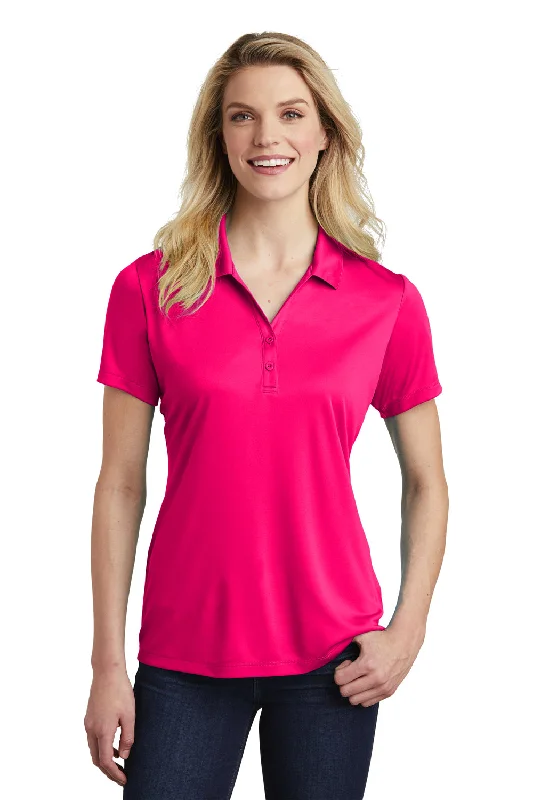 pink lace blouses romantic -Sport-Tek Womens Competitor Moisture Wicking Short Sleeve Polo Shirt - Raspberry Pink